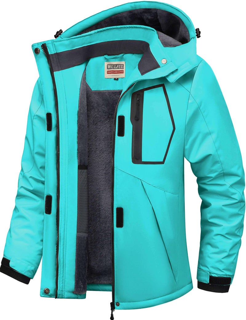 WULFUL Women's Waterproof Ski Jacket Warm Winter Coats Windproof Winter Jackets for Women Fleece Lined Windbreaker with Hood - Image 1